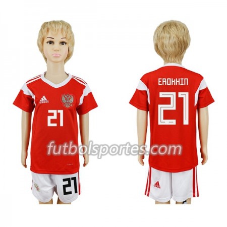 Camisetas Rusia Erokhin 21 Niño Primera Equipacion Mundial 2018